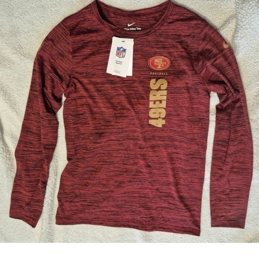 Nike San Francisco 49ers Kids Dri-FIT Long Sleeve Shirt Red Large 14/16